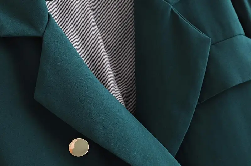 TMODA однотонный Винтажный Зеленый Блейзер Feminino Женская одежда с длинным рукавом прямое Свободное пальто с лацканами 2 однобортный пиджак с карманами