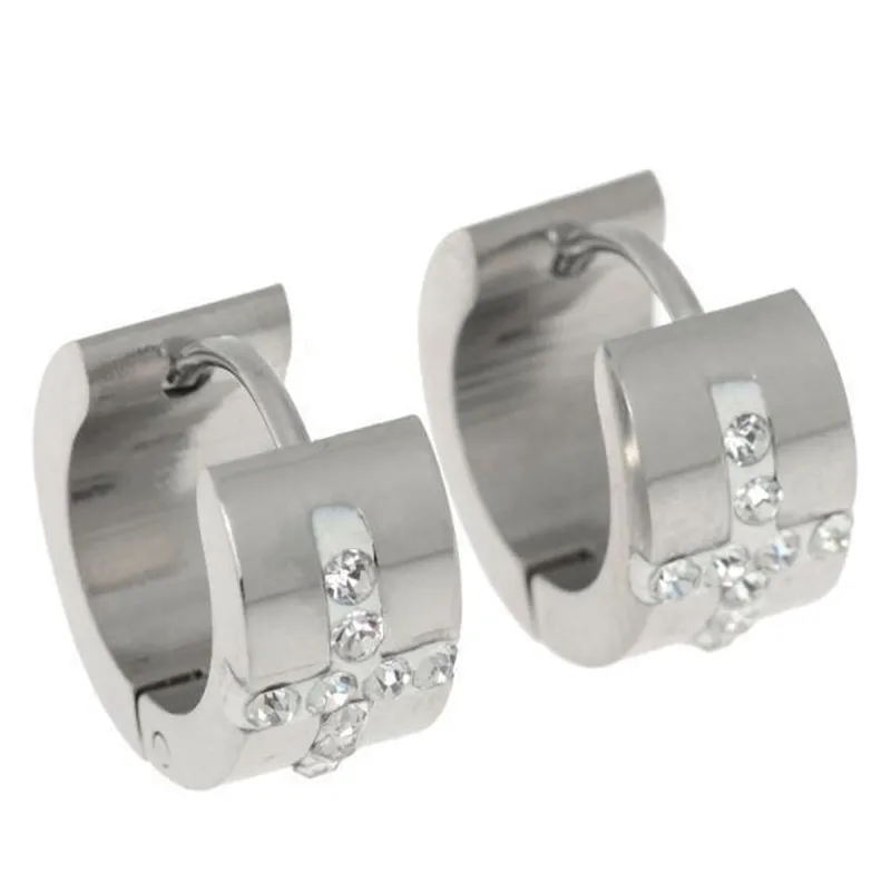 Модные мужские серьги кольца Huggie из нержавеющей стали золотого цвета с