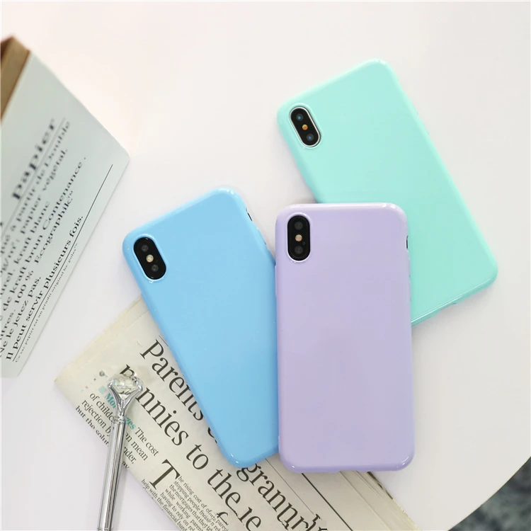 Gurioo цветной Макарон ТПУ резиновый силиконовый чехол плюс мягкий для iPhone 6 S 7 8 X Plus