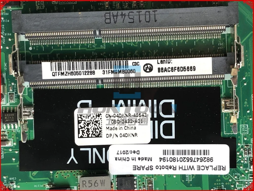 Оптовая продажа DAFM9CMB8C0 для Dell Studio 1558 материнская плата ноутбука CN 04DKNR HM55 PGA989 DDR3