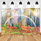 Фон для фотосъемки с изображением радуги MOCSICKA, дня рождения, осени, кленового листа, фэнтезийные фоны