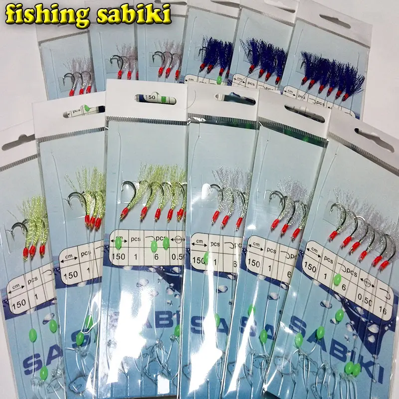 2018HOT fishing sabiki в каждой сумке есть 6 крючков Сабики креветки наживки для рыбалки