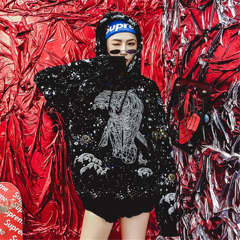 The2018 весна и осень Новый с капюшоном печати корейской версии студентов