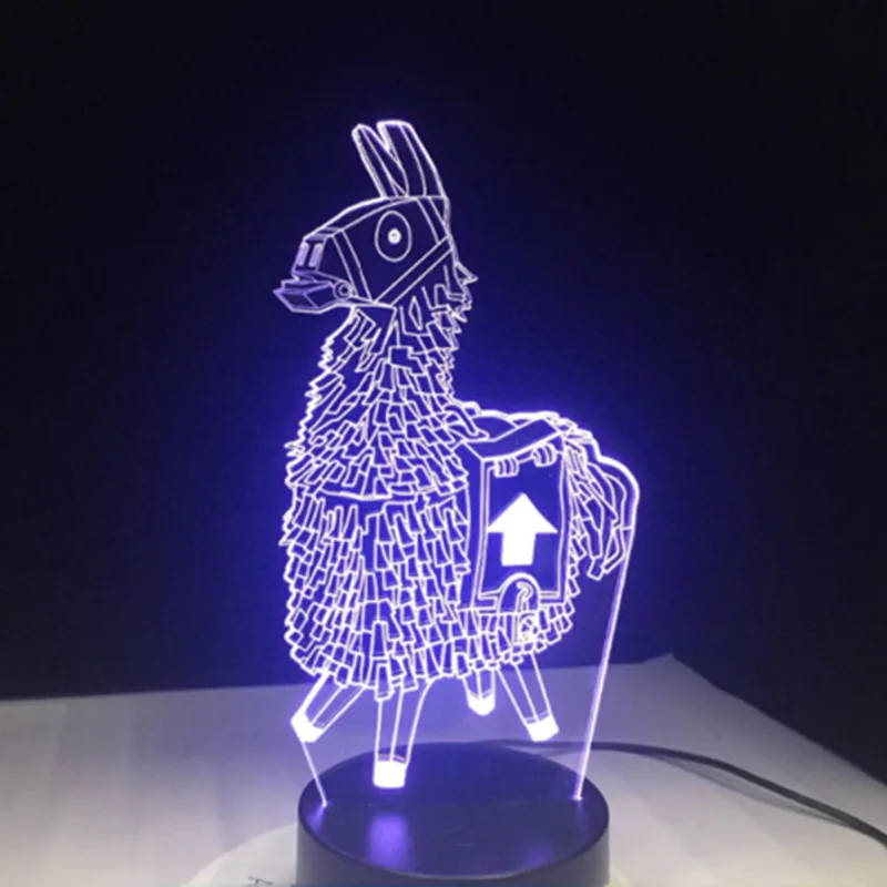 

3D Cartoon Animal Llama Night Light 7 Colors LED Desk Lamp Home Room Decor Gift MDJ998