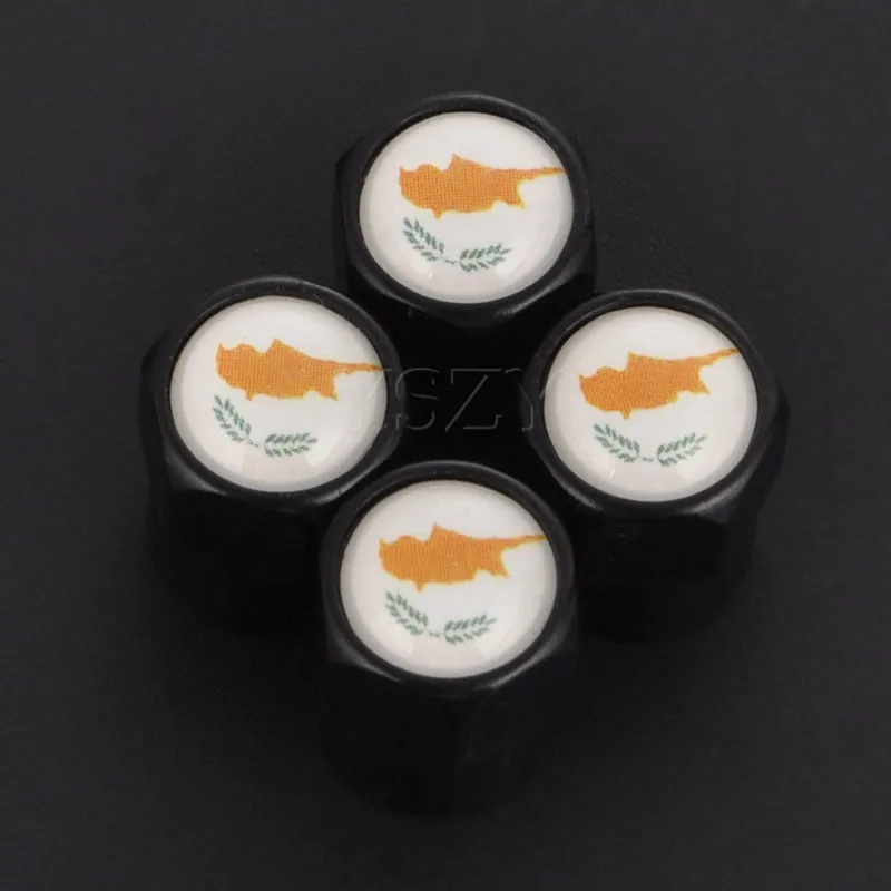 Cyprus Flag Car Tire Valve Caps Bicycle Motorcycle Wheel Tyre Air Dust Covers for Opel Audi Nissan BMW 4Pcs | Автомобили и