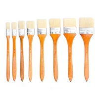 8 pieces large flat artist bristle paint brush wash brushes set for oil watercolor acrylic paint