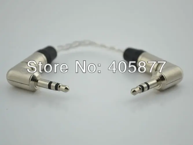 Высококачественный посеребренный кабель для наушников с угловым штекером 3 5 мм