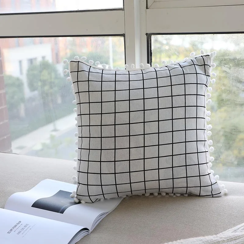 Geometric Decorative Pillowcases Square Throw Pillow Case Striped kussensloop Cover Cotton Waist Sofa Bedroom Home Decor Hot | Дом и сад