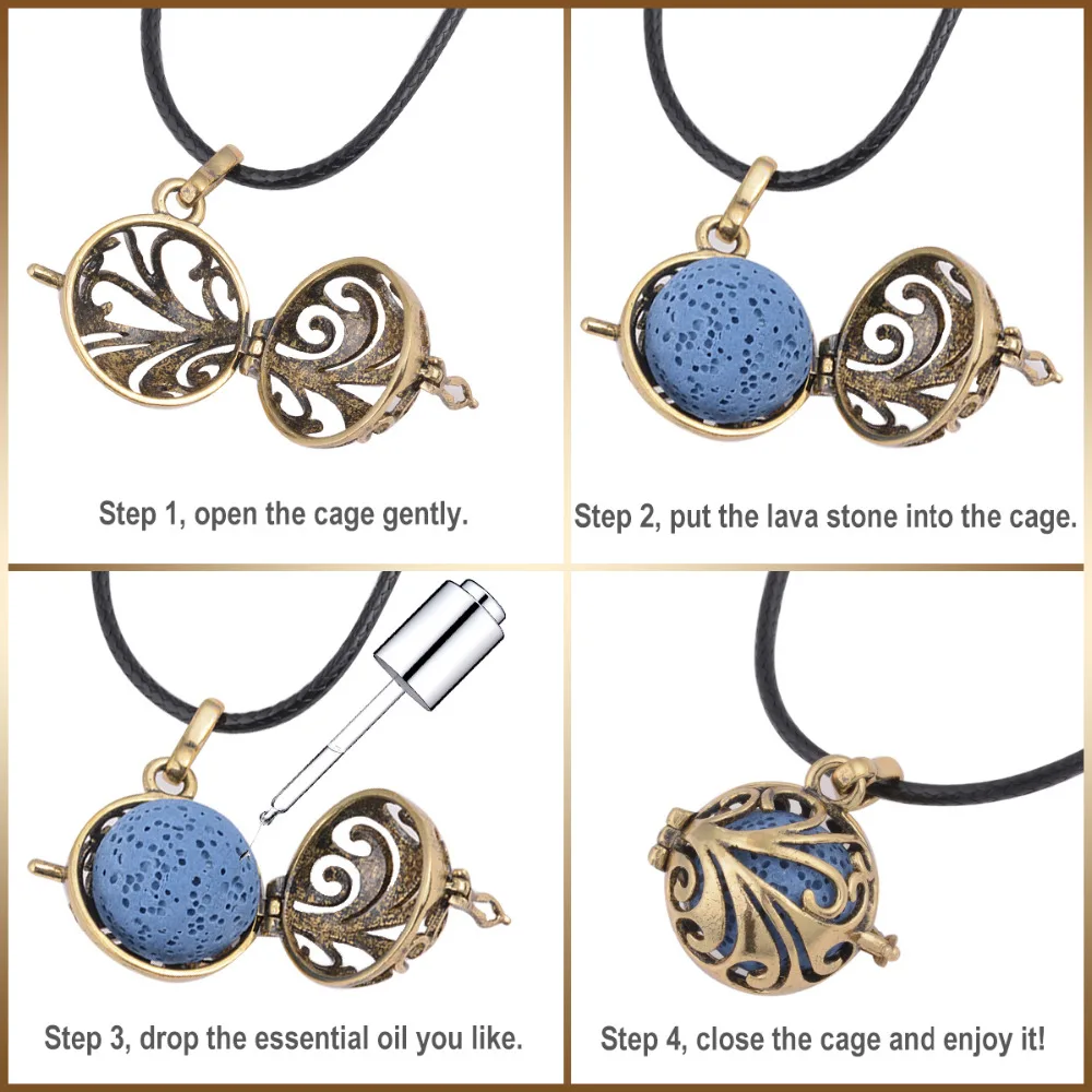 Элегантный висячий медальон ожерелье клетка подходит для 20 мм внутренняя