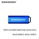 USB-флеш-накопитель IS903 Master of SLC, 8 ГБ, USB 3,0, стабильный высокоскоростной, memoriaast Blue, Push and pull, Stich, USB SONIZOON XEZUSB3.0