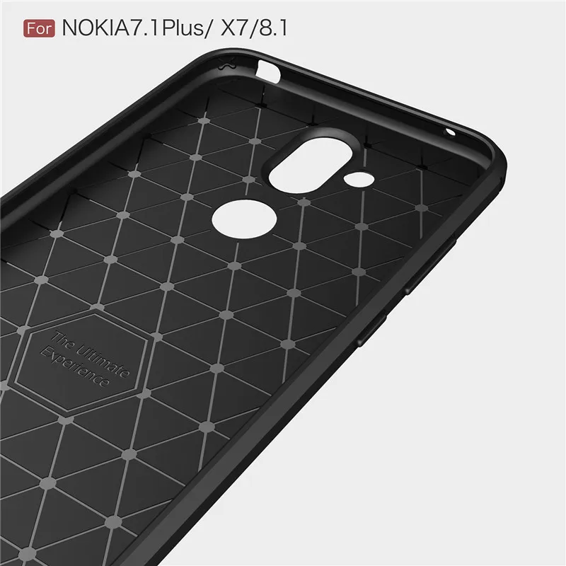 Чехол для телефона из углеродного волокна Nokia 8 1 чехол мягкого ТПУ задняя крышка