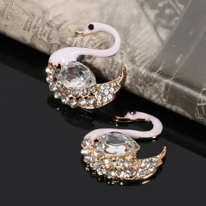 2016new 50pcs swan rhinestone buttonsbuckle for diy phone case and hair accessories zj240 free global shipping