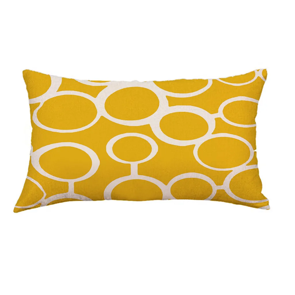 Наволочка супер мягкая Желтая подушка Геометрическая короткая плюшевая