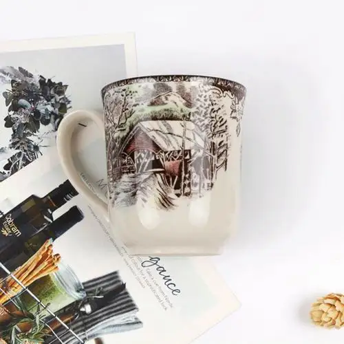 300 ml mug Дружественный деревенский столовый набор элегантный английский стиль посуда керамическая тарелка для завтрака блюда из говядины десертное блюдо суповая чаша - Цвет: 300 ml mug