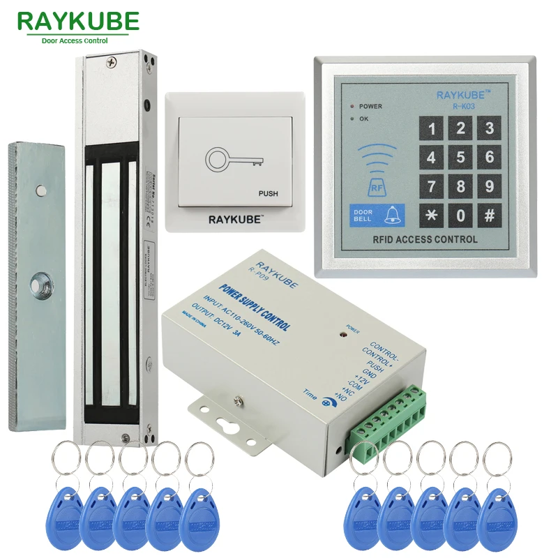 Комплект системы контроля доступа RAYKUBE 180 кг/280 кг Электрический магнитный замок +
