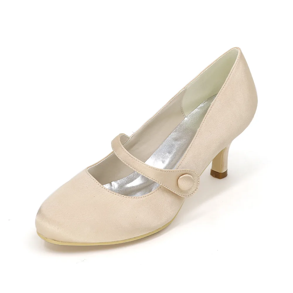 Creativesugar/атласные вечерние туфли на среднем каблуке с закругленным носком и