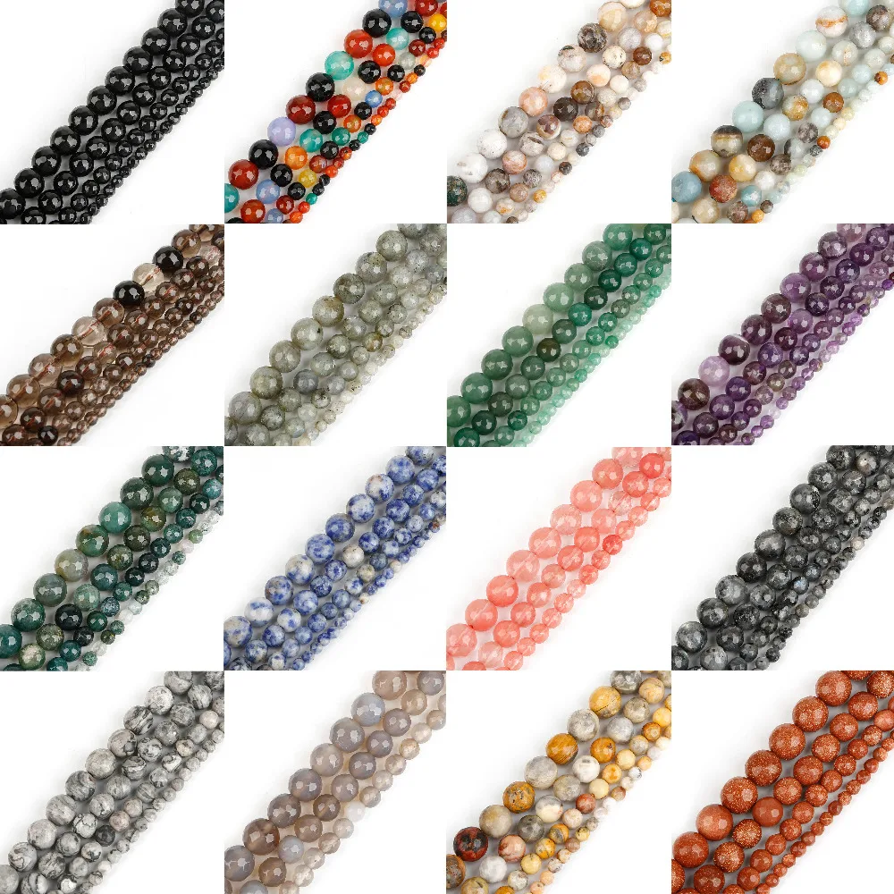 4 6 8 10mm Multicolor Faceted Crystal Quartz Stone Beads Loose Spacer for DIY Necklace Bracelet Strand Jewelry Making | Украшения и