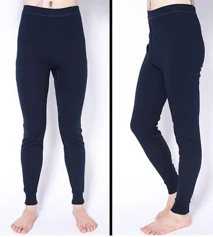 Navy blue Зимние теплые мужские хлопковые леггинсы, обтягивающие мужские кальсоны размера плюс, теплое нижнее белье, мужское термобелье, 4 цвета - Цвет: Navy blue