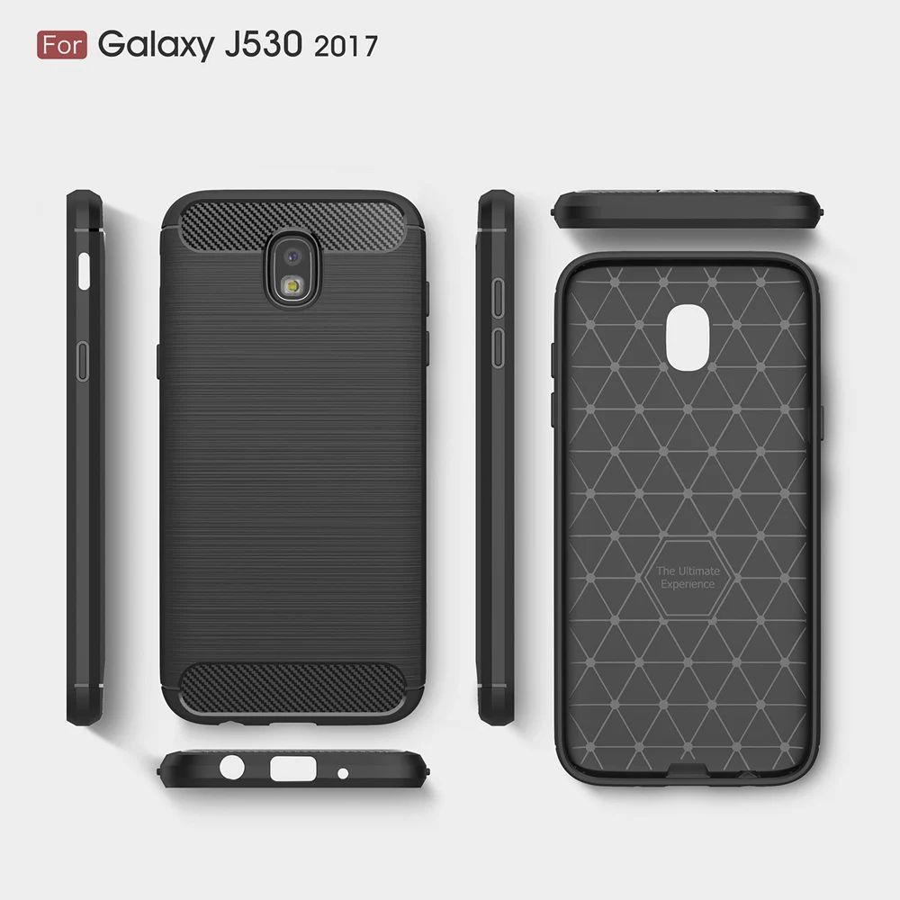 KEYSION Case for Samsung Galaxy J5 2017 EU Version Environmental Carbon Fiber Soft TPU Brushed Anti-Skid Back Cover J530FM |