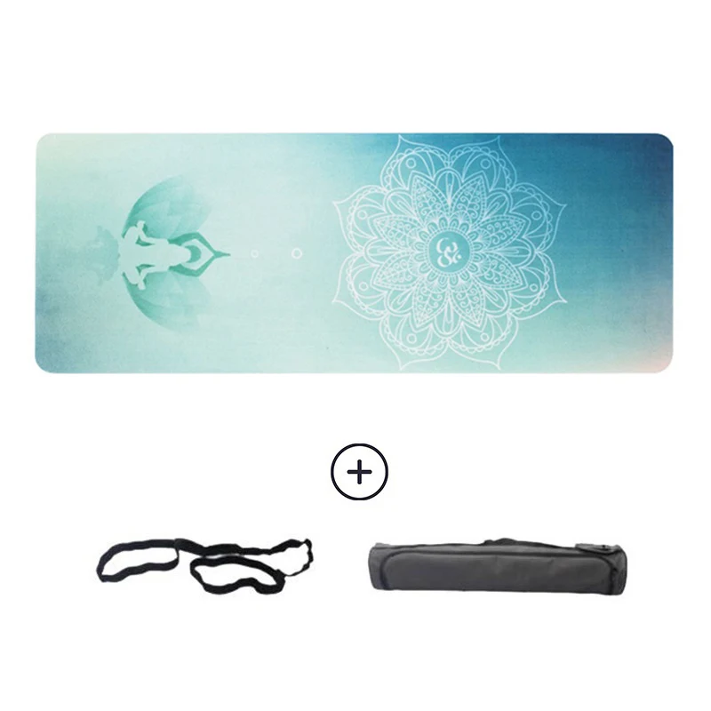 

Suede non-skid yoga mat Natural rubber printing yoga mat 183cm*68cm Large fitness exercise yoga mat