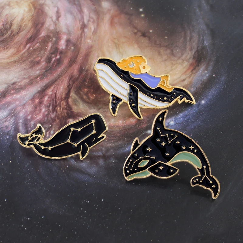 Брошь с Китом акулой мультяшный КИТ созвездия морская Акула звезда морской био