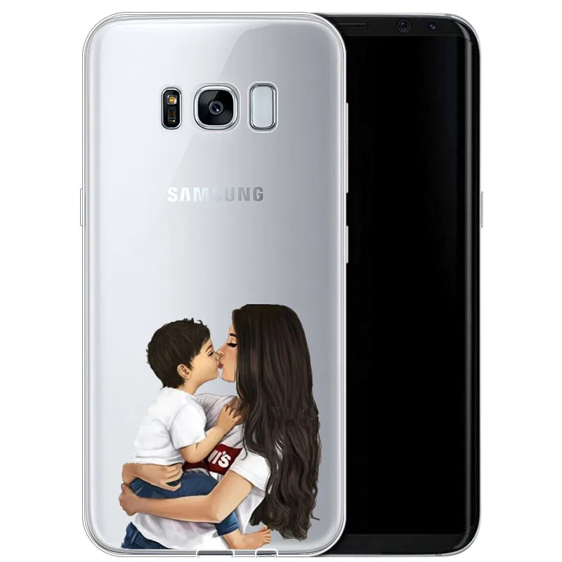 Модный чехол для Samsung Galaxy S7 S8 S6 S7EDGE S9 S9PLUS NOTE 7 8 9 с черными и коричневыми волосами