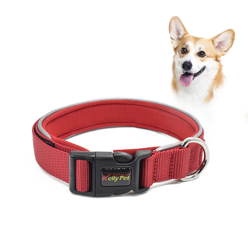 

New Personazlied Dog Collar Nylon Reflective Dog Pet Collars Customized Pet Collar with Anti-lost Tag for Small Medium Dogs