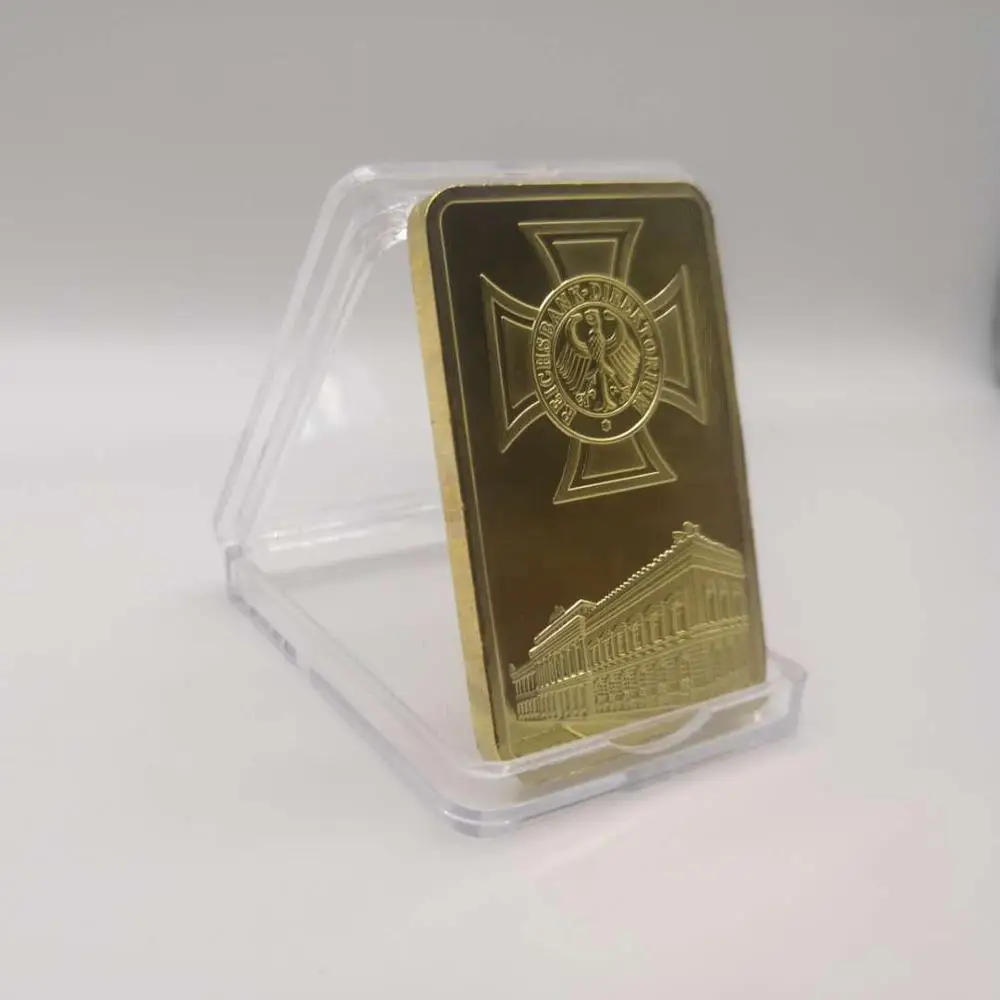 Doutsche reechsbank позолоченный слиток 24 К германский Орел Реплика золотого бара для