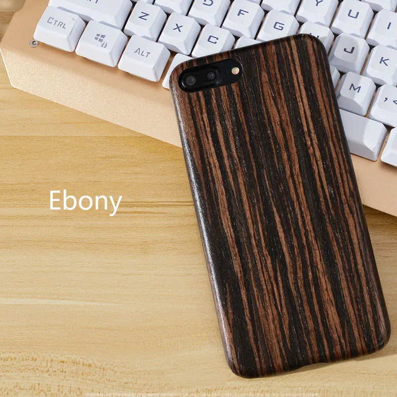 Ebony Для Apple iPhone 7 8 Plus, чехол, Роскошный милый тонкий жесткий чехол из натурального дерева, противоударный защитный чехол для телефона, для iPhone 7, задняя крышка, чехол - Цвет: Ebony