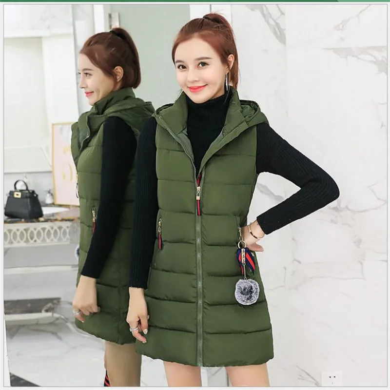 Милый осенне зимний женский жилет 2018 Новое поступление Модный хлопковый средней