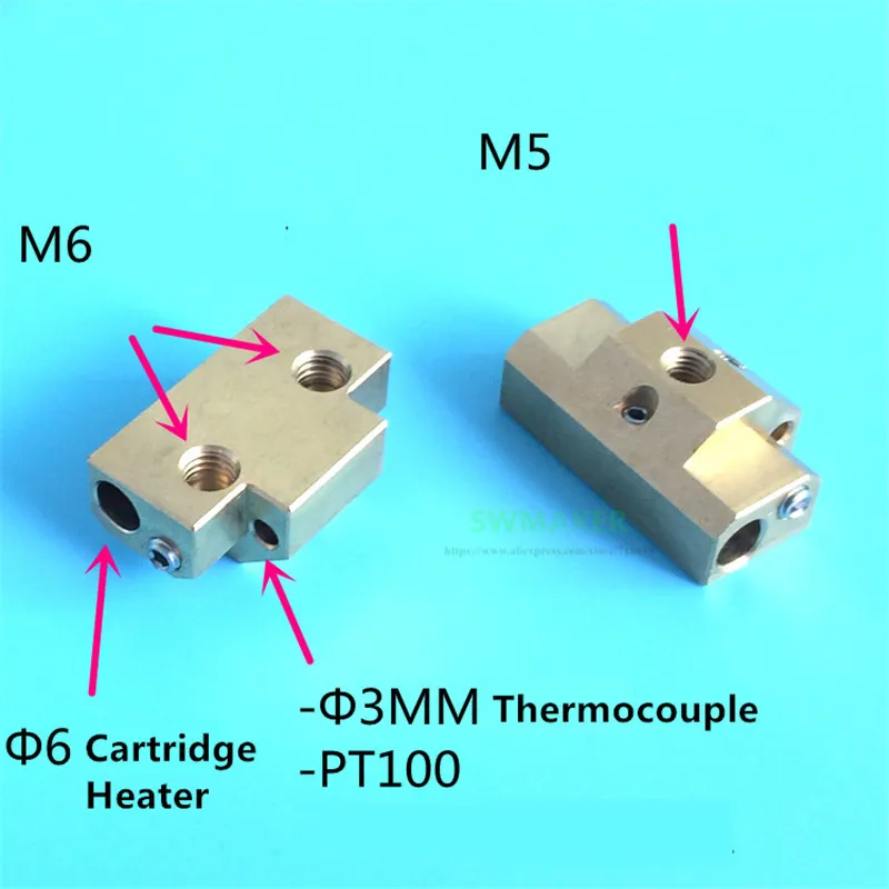 1pcs Dual Extrusion Cyclops plus brass heater block High temperature resistance for Multi Color 2 In 1 Out hotend | Компьютеры и офис