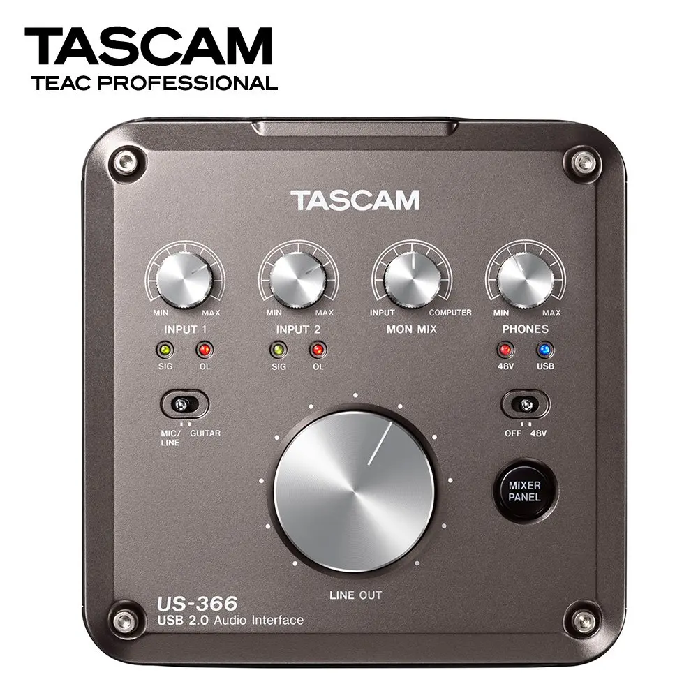 Оригинальный TASCAM US 366 professional USB аудио интерфейс Запись Звуковая карта с