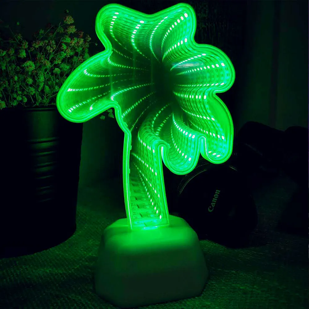Зеркальные ночные светильники 3D LED туннель многоцветный Спальня праздничное