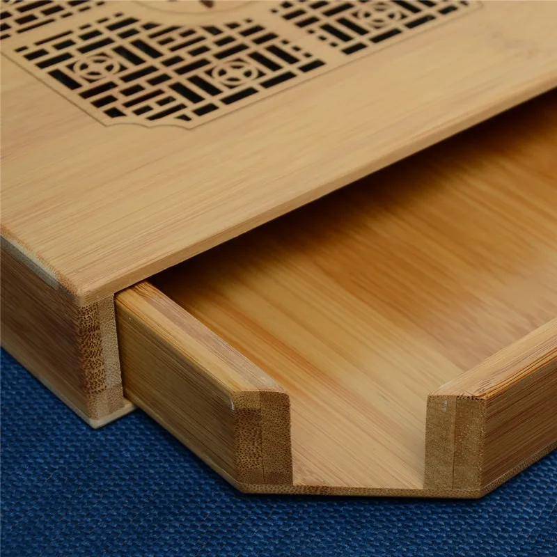 Бамбуковая Ретро Пуэр Чайная коробка из дерева для хранения Выгравированный