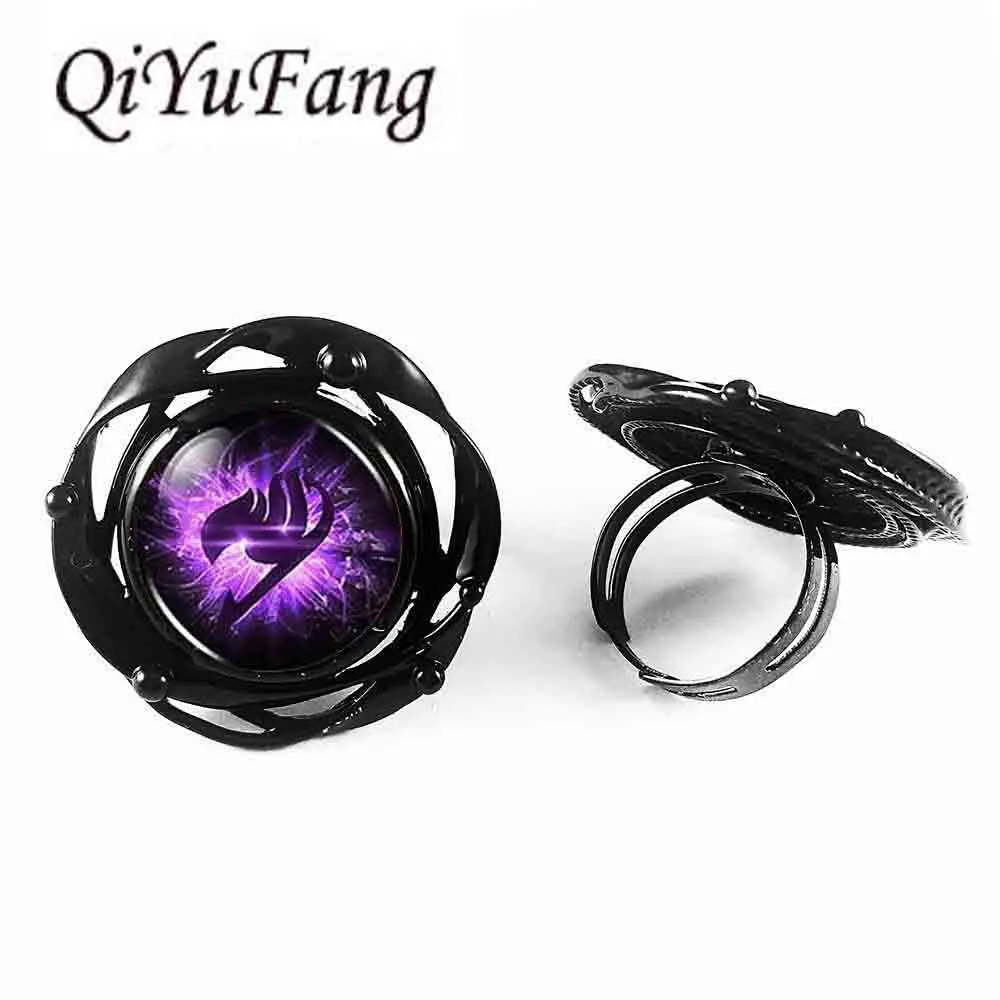 

Anime Fairy Tail Guild Marks Purple Wing flower big ring new 1pcs/lot alice in wonderland jewelry men vintage 2017