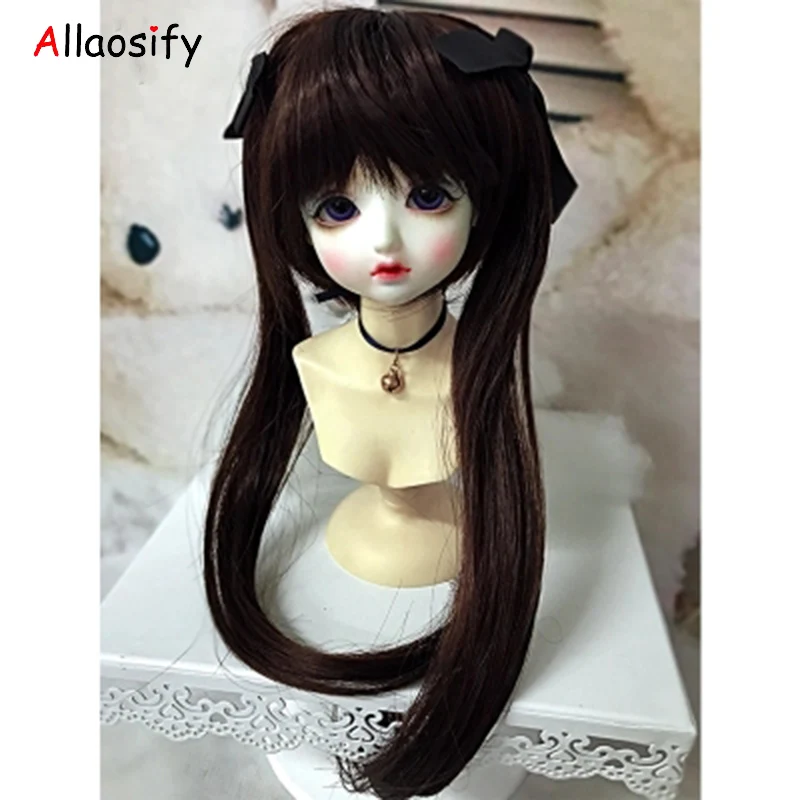 Allaosify bjd волосы новые 1/3 Bjd парик высокая температура длинные вьющиеся wgs провода Bjd парик MSD для куклы BJD зеленый красный блок