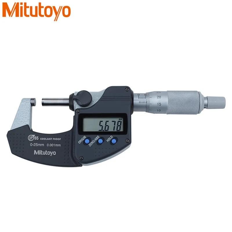 Цифровой микрометр Mitutoyo 0-25 мм/0,001 мм IP65 метрическая система 293-240 винтовой датчик водонепроницаемые измерительные инструменты