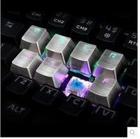 teamwolf stainless steel transparent metal keycaps qwerasdf 8 key caps cherry mx keycap for mechanical keyboard gamers