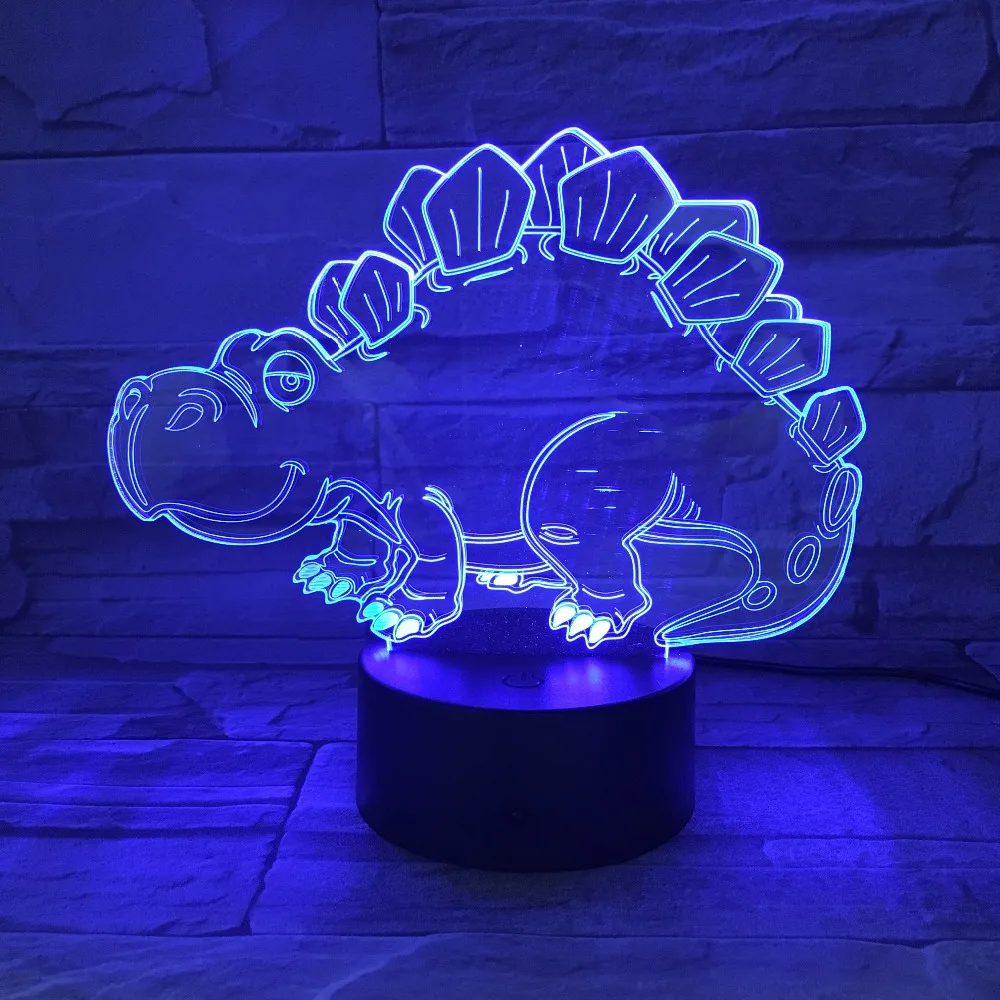 

Dinosaur 7 Colors Changing 3D Lamp Night Light Stereoscopic Visual Illusion Lamp USB 3AA Battery LED Lamp Decor Light Drop Ship