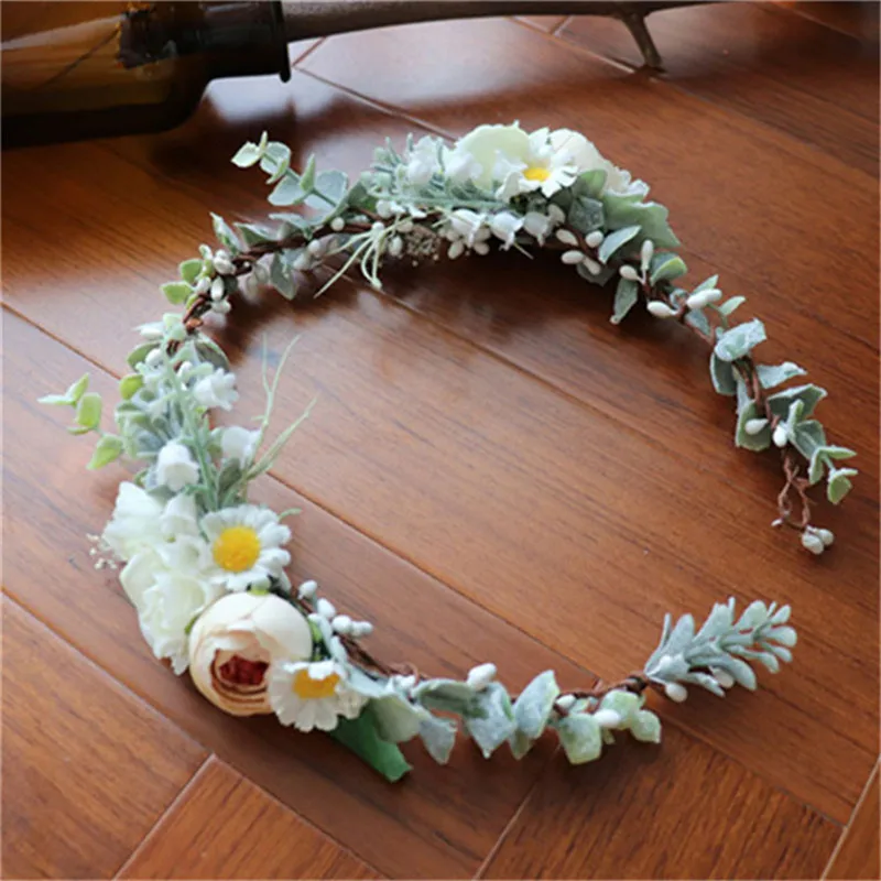 CC Engagement Jewelry Tiara Crown Fairy White Rose Leaf Wedding Hair Accessories For Bridal Seaside Beach Party Gifts Diy mq039 |
