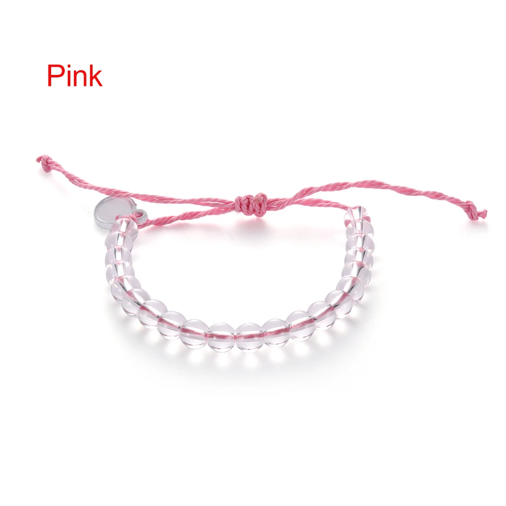 pink 1 шт 4 океана натуральный камень бисер браслет для мужчин Бохо ручной работы веревка/шнур дружба макраме браслет - Окраска металла: pink