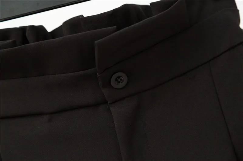 L-4XL размера плюс женские брюки прямые брюки с высокой талией одноцветные брюки длиной до щиколотки женские новые формальные офисные женские брюки