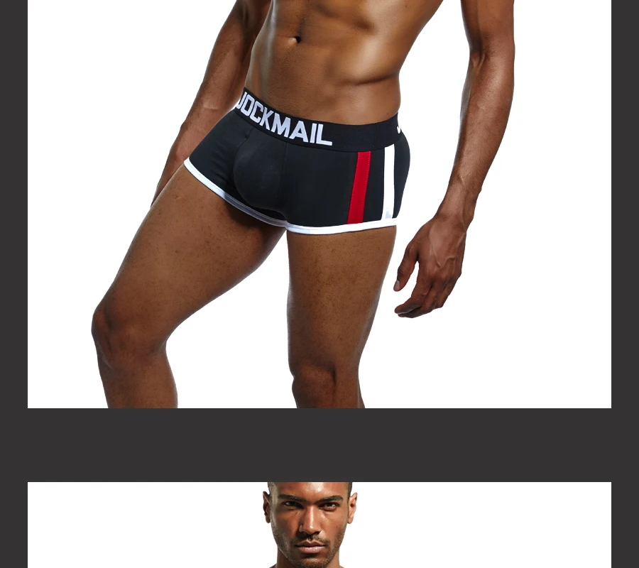JOCKMAIL мягкое Мужское нижнее белье, боксеры, усиление выпуклости, пуш-ап чашечки, нижнее белье, мужские шорты, трусы для увеличения размера, мужские трусы