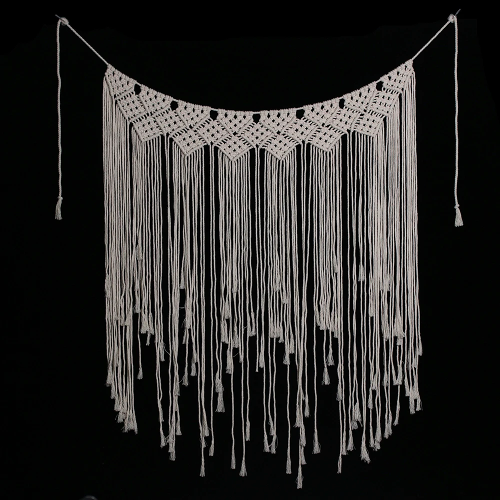 Macrame Wall Hanging 100 x 115cm Cotton Handmade Woven Wall Tapestry Large Boho Wedding Backdrop Wall Decoration for Living Room