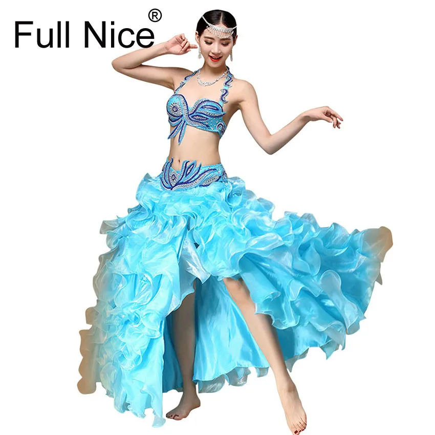 New Performance Dancewear Bellydance Clothes Professional Women Egyptian Belly Dance Bra Belt Skirt Oriental Beaded | Тематическая