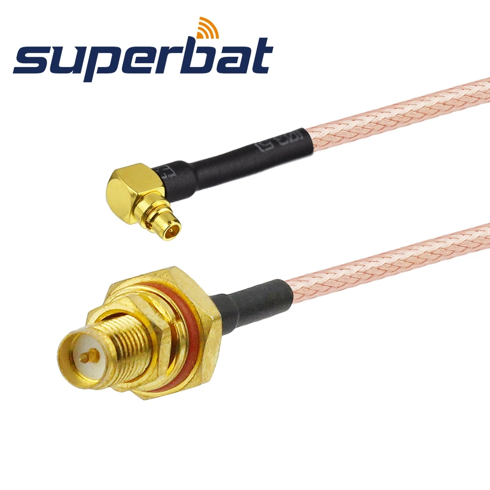 

Superbat MMCX Male Right Angle to RP-SMA Female Bulkhead O-ring Pigtail Cable RG316 15cm