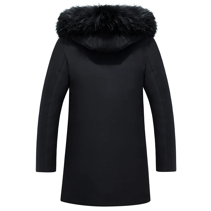 Новинка 2019 мужской пуховик зимний уплотненный длинный Мужская парка натуральный