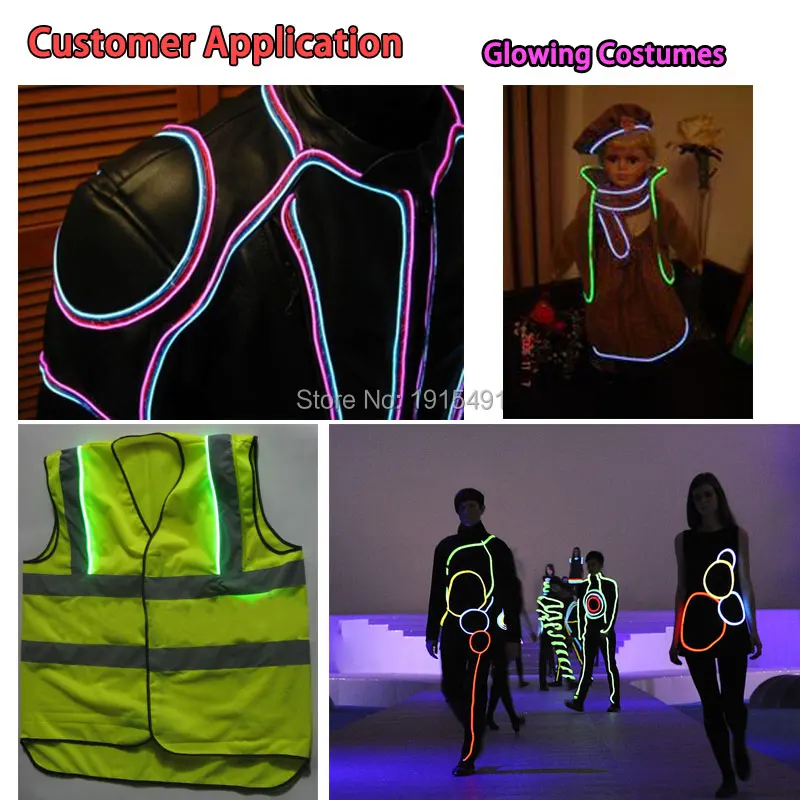 Высокая освещенность автомобиля Стайлинг 1 метр 2 3 мм юбка EL провод веревка