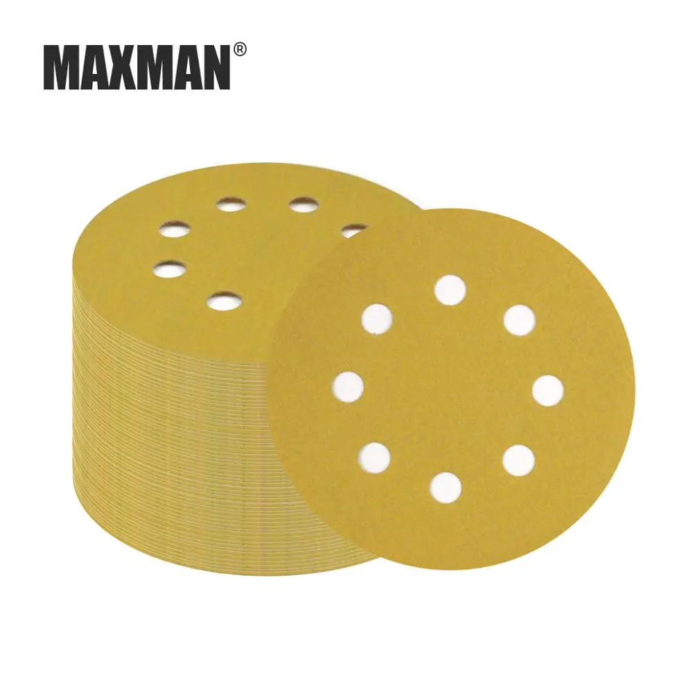 

3PCS 5 Inch(125mm) 8 Hole Flocking Dry Grinding Wet/Dry Hook&Loop Flocking Sanding Discs Paint Abrasive Sandpaper,60#-1000#