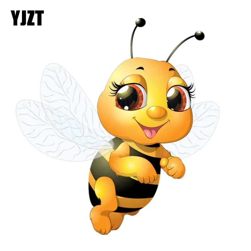 

YJZT 13.4CM*14.3CM A Bee Flying In The Air PVC Car Sticker Decal Modelling 12-300584